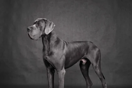 Great Dane (Apollo of dogs) full body standing large dog breed profile